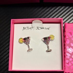 Betsey Johnson Martini Stud Earrings